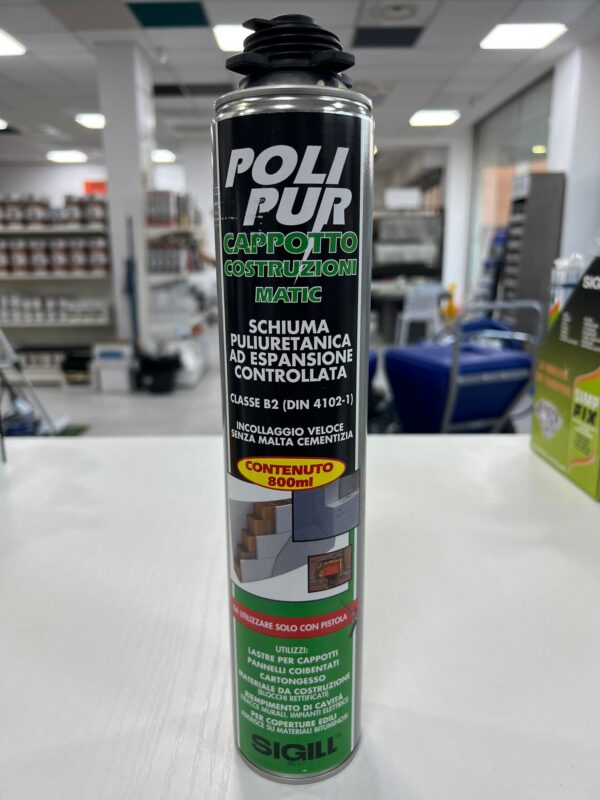 SIGILL POLIPUR CAPPOTTO COSTRUZIONI B2 MATIC SCHIUMA POLIURETANICA AD ESPANSIONE CONTROLLATA 800ML